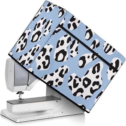 Sewing Machine Cover Zippered Easy to Keep Sewing Machine Dust Protector for Sewing Lover, Black White Cow Pattern in Saudi Arabia