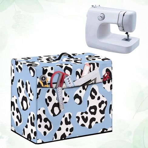 Sewing Machine Cover Zippered Easy to Keep Sewing Machine Dust Protector for Sewing Lover, Black White Cow Pattern in Saudi Arabia