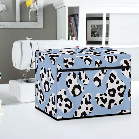 Sewing Machine Cover Zippered Easy to Keep Sewing Machine Dust Protector for Sewing Lover, Black White Cow Pattern in Saudi Arabia