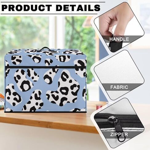 Sewing Machine Cover Zippered Easy to Keep Sewing Machine Dust Protector for Sewing Lover, Black White Cow Pattern in Saudi Arabia