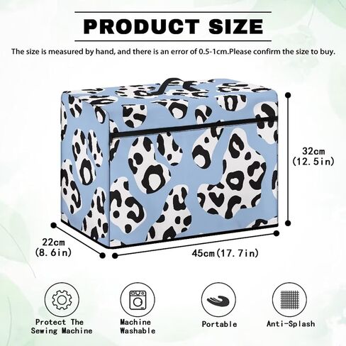 Sewing Machine Cover Zippered Easy to Keep Sewing Machine Dust Protector for Sewing Lover, Black White Cow Pattern in Saudi Arabia