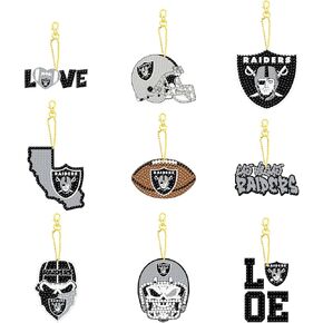 9 PCS Football Diamond Painting Keychain sets, DIY Craft 5D Double Sided Diamond Art Key Chains for Lasvegas Adults Gifts in Kuwait