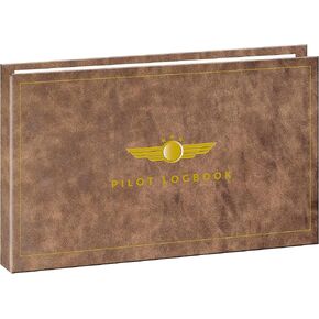Performore Pilot Logbook – 11" x 6.75" x 1" – 150 Pages, Faux Leather Cover – Aviation Flight Record Book for Pilots