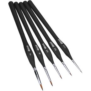 eBoot Paint Brushes Set Artist Paint Brushes Painting Supplies for Art Watercolor Acrylics Oil, 5 Pieces (Black)