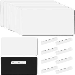 8PCS Blank Name Tags, DIY Blank Id Name Tags with Pins for Clothes, Office, School, and Events, for Professional and Personal Use, 2.99 X 1.50 Inch, Make Your Own Personalized Name Tag