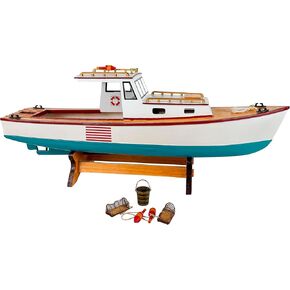 SAILINGSTORY Wooden Classic Lobster Boat Model Boat Decor Ship Model Nautical Decoration