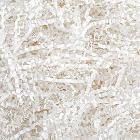 KIAH HAAT 1 LB - White - Crinkle Cut Paper Shred Filler Paper Great for Gift Wrapping, Basket Filling, Birthdays, Weddings, Anniversaries, Valentines Day, and other occasions