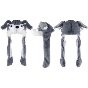 Super Z Outlet Animal Cute Plush Animal Winter Ski Hat Beanie Aviator Style Winter with Long Glove Ear Flaps