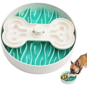 Slow Feeder Dog Bowl, Dog Bowl for Dry, Wet, and Raw Food, 9.8 Inches Dog Food Puzzle Makes Mealtime Fun, Dog Puzzles for All Breed Dogs, Green