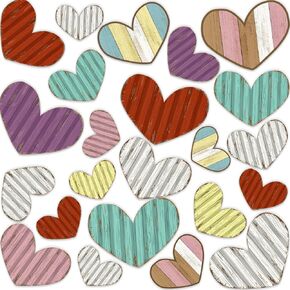 Eaasty 60 Pcs Valentine's Day Heart Cutouts Sweet Heart Classroom Bulletin Board Cutouts Farmhouse Rustic Village Colorful Accents Decor for Valentine's Day Office Bulletin Boards Wall Chalkboard