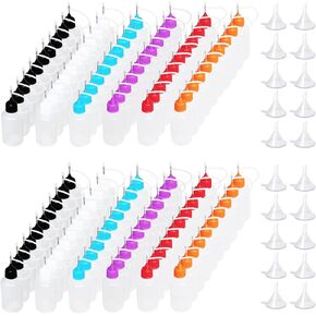 120 PCS دقة زجاجات قضيب تلميح ، بما في ذلك 120 ٪ أوقية 1 أوقية زجاجات شفافة ، ونصائح ملونة 120pcs و 20pcs mini mini for diy quill