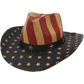 Western Hat Straw Hats Independence Day Hat Stage Costume Hat Sun Hat Multi-Functional Hat