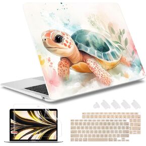 May Chen Compatible with MacBook Air 13 inch Case 2021, 2020 2019 2018 Release Model: M1 A2337 A2179 A1932, Plastic Hard Shell Case Cover with Keyboard Cover, Pink Bows & Hearts Black