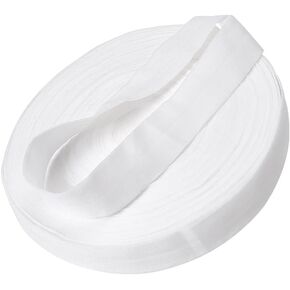 PH PandaHall 21.9 Yards White Bias Binding Tape Flat Elastic Stretch Strap 0.8 inch Sewing Elastic Straps Polyester Elastic Edge Cords for Sewing Garment Hats Pants Dress Gift Wrapping DIY Crafts