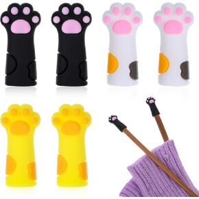 piriuuo 6 pcs cat paw stoppers esticpers eedle extrics ، حاكمة حاكمة حماة حماة سيليكون غرزة سدادات حريك