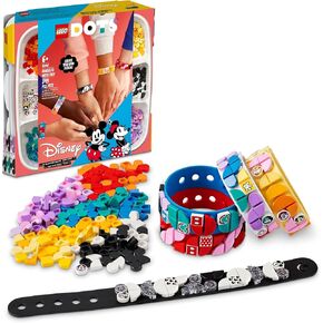 LEGO DOTS Disney Mickey & Friends Bracelets Mega Pack 41947 5in1 Crafts Set, DIY Toy Jewelry Making Kit for Kids, with Glitter and Minnie Mouse Tiles