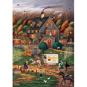 Buffalo Games - Charles Wysocki - Secret Passage Inn - 300 Piece Jigsaw Puzzle for Adults -Challenging Puzzle Perfect for Game Nights - Finished Size is 21.25 x 15.00