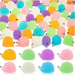 60PCS Luminous Mini Resin Hedgehogs - Cute Miniature Hedgehog Figures, Glow in The Dark, Tiny Resin Animals for Dollhouse, Micro Landscape, DIY Home & Outdoor Decor