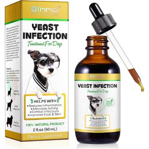Yeast Infection Treatment for Dogs, Dog Ear Infection Treatment Dog Yeast Ear Infection Treatment for Itchy Dog Skin Relief, Dog Allergy Relief, Dog Ear Infection- 2 Fl Oz / 60ml