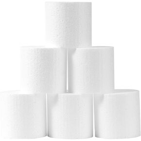 3 Inch Foam Circles for 6-Pack 3 Inch Thick, Crafts, Polystyrene Circles for DIY Crafts School Supplies Decorations(White)