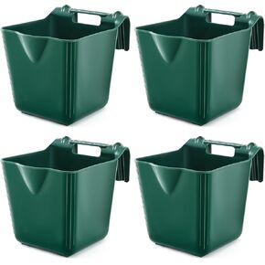 Marsui 4 Pack 15 خطاف بلاستيكي كوارت على المغذي ، والماشية القابلة للتركيب ودلو تغذية الحصان ، دلو تغذية الحصان لحقل المزرعة ، الأكشاك ، المراعي ، مستقرة لإطعام الأبقار الأبقار للأغنام الخيل وغيرها