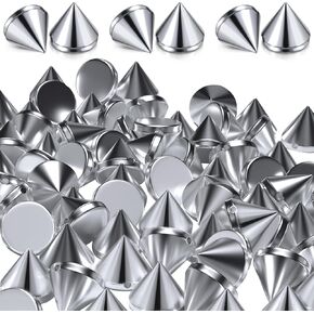 SmallCat 440PCS 8 mm Silver Spike Cone Studs, Cool Punk Bullet Cone Studs, Spikes for Crafts, DIY Rivets Sew on or Glue on Leather Clothes, Shoes, Accessories for Daily Life or Special Festivals