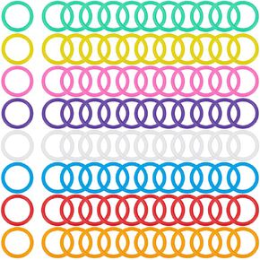 1 صندوق 112pcs 8 ألوان حلقات الموثق البلاستيكية حلقات أوراق فضفاضة بلاستيكية 1.5 بوصة مرنة مقسمة مقسمة رينغ حلقات رينغز مقاطع للاصطدامات لكتابر القصاصات المستندات