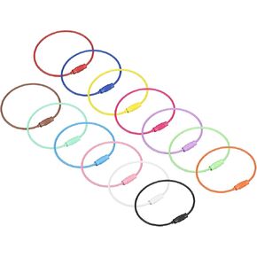 uxcell 39pcs حلقات مفتاح الكابل ، 6.3 "/ 160 مم حلقات مفاتيح مفاتيح سلك للحبل ، سلاسل المفاتيح ، علامات الأمتعة ، 3 ملاء
