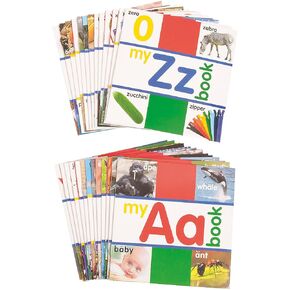 Fun Express Alphabet A-Z Phonics Paper Readers - 8 Pages Fun Educational Books for Kids - 5"x5" Size, Perfect for Learning Activities - 26-Pieces