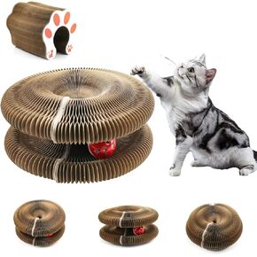لوحة خدش Cat Magic Organ مع كرات القط مع أجراس ، لعبة Cat Scratching Board التفاعلية للقطط الداخلية للقطط القابلة للطي لعبة Cat Toy Pad Scratcher
