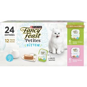 Purina Fancy Feast Petites Kitten Tender Pate Gourmet Wet Kitten Food Variety Pack - 12 ct. Tub