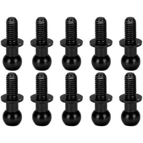Dilwe 10pcs RC Aluminum Alloy Ball Link Track Rod Ball Screw Link Rod Shock Absorber End Compatible with TT01 TT02 RC Car(Black)