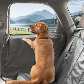Oversized Dog Car Door Protector with Anti-Scratch PU Leather, 2 Pack Pet Vehicle Door Cover with Adjustable Suction Cup, Waterproof Car Door Covers for Dogs, Fit All SUVs, Trucks