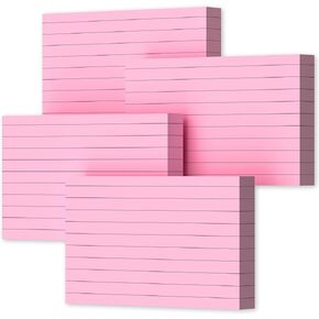 Pink Index Cards 3x5, 200 PCS 3x5 Index Cards Flashcards, Heavyweight Note Cards 3x5 Flash Cards Single-Sided 3x5 Study Card, Ruled 3 x 5 Index Cards Ruled Index Notecard for School Office Home