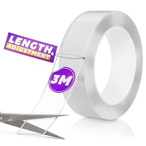 Double Sided Tape Heavy Duty - Nano Tape Double Sided Adhesive Tape 2 Sided Tape Wall Tape Double Sided Mounting Tape Double Sided Tape for Walls - Rug Tape Two Sided Tape Heavy Duty Double Sided Tape