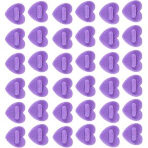 100Pcs Rubber Pins, Heart Shape Butterfly Clutch Back Pins, Brooch Clothing Fixing Cap Replacement Badge Lapel Pins, Purple Tie Clip Back Pin Fixer, DIY Clothing Accessories