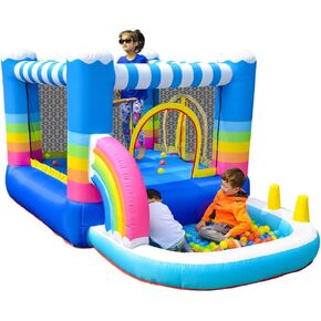 Doctor Dolphin Bounce House, Inflatable Bouncy House with Ball pits, Kids Jumping House Inflatable Bouncy Castle with Blower for Kids Indoor Party