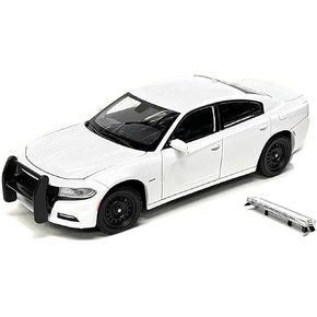 Welly 2016 Dodge Charger Pursuit Police Interceptor Black and White Unmarked Police Pursuit Series 1/24 Diecast Model Car