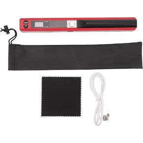 Portable Handheld Image Scanner, 900 DPI Multifunctional A4 Document Scanner for Home and Office Use, Easy to Use, Wide Application (Red)