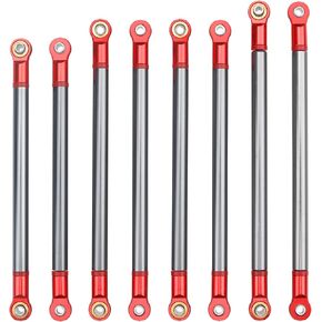 8Pcs Vgoohobby Alloy Upper & Lower Rod Link Chassis Linkage Compatible with Axial SCX10 90046 90047 313mm Wheelbase