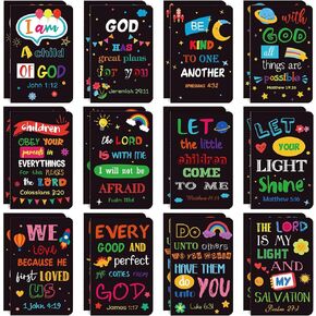 Faccito 24 Pcs Christian Inspirational Mini Notepads Bible Verse Notebook Scripture Small Notebook Religious Motivational Small Pocket Notepads Christian Gifts for School Office (Simple)