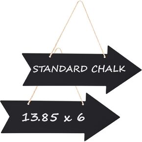 Kamehame Arrow Chalkboard Signs 13.85 x 6 Inches Acrylic Hanging Direction Signage with Jute String Chalkboard Tags DIY Plaque for House, Parties, Wedding, Reception, Ceremony, Bar, Pack of 2