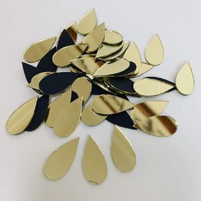 Nuorui 150pcs 1 "× 1/2" Meatdorp Mirrors Small Mosaic Mirror Philes لمشاريع الحرفية (الذهب الأصفر)