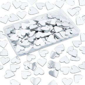 PH Pandahall 200pcs Heart Mosaic Mirror ، 0.9 بوصة مزخرفة أكريليك مرآة لاصق الحرف الصغيرة مرآة مرآة صغيرة مرآة الجدار للفنون الدعائم