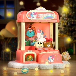 Claw Machine for Kids, Electronic Arcade Game Indoor Toy for Girls, Candy Vending Prizes Claw Game Machine Toys for Party Birthday for 6 7 8 9 Year Old，with Lights Sounds