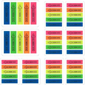 1000pcs Signature Tabs, Colored Please Sign Here Sign Date Stickers Adhesive Index Tabs Message Arrow Flags for Office School Notebook Note Book Easy to Post (5 Colors)