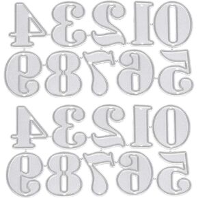 2Pcs Metal Die Cuts, 0-9 Numbers Cutting Dies Carbon Steel Dies Cut Stencils for DIY Photo Album Paper Cards Making Craft