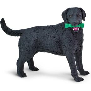 Safari Ltd. Black Labrador Retriever تمثال - مرسوم يدويًا ، الشكل 3.75 "الشكل - لعبة متعة وتعليمية للبنين والبنات والأطفال الذين تتراوح أعمارهم بين 3+