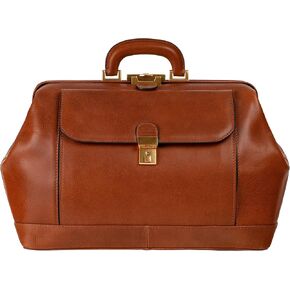 Time Resistance Leather Doctor Bag - Top Handle Bag - Medical Briefcase - Gladstone Handbag