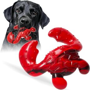 Dog Toys for Aggressive Chewers, Dog Toys for Medium Large Dogs, Tough Nylon Dog Chew Toys with Bacon Flavor, Chew Toys for Aggressive Chewers,Red